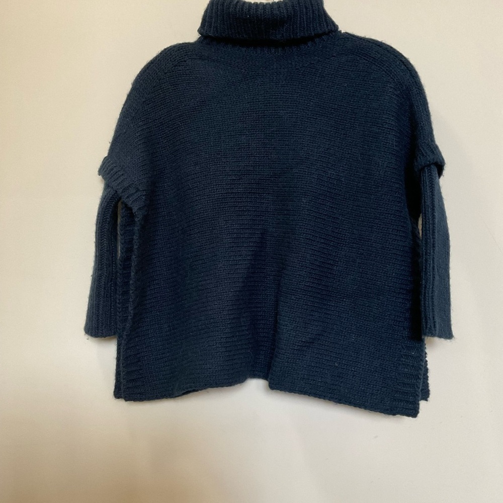 Carolina Herrera Blue Size Small Pullover Turtleneck Poncho Sweater Wool Blend - Picture 5 of 9